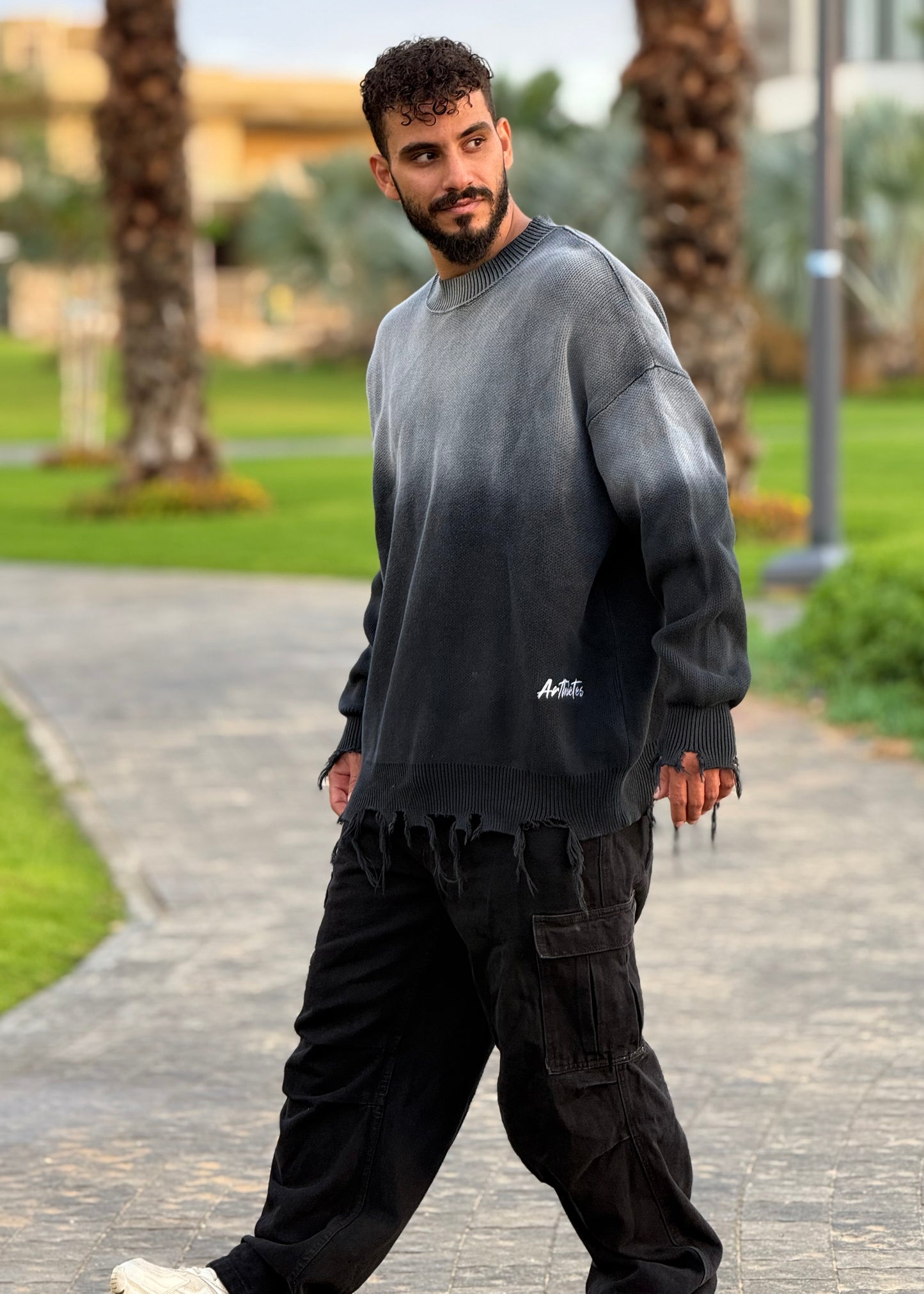 Arthletes heavy weight knit- Black and gray
