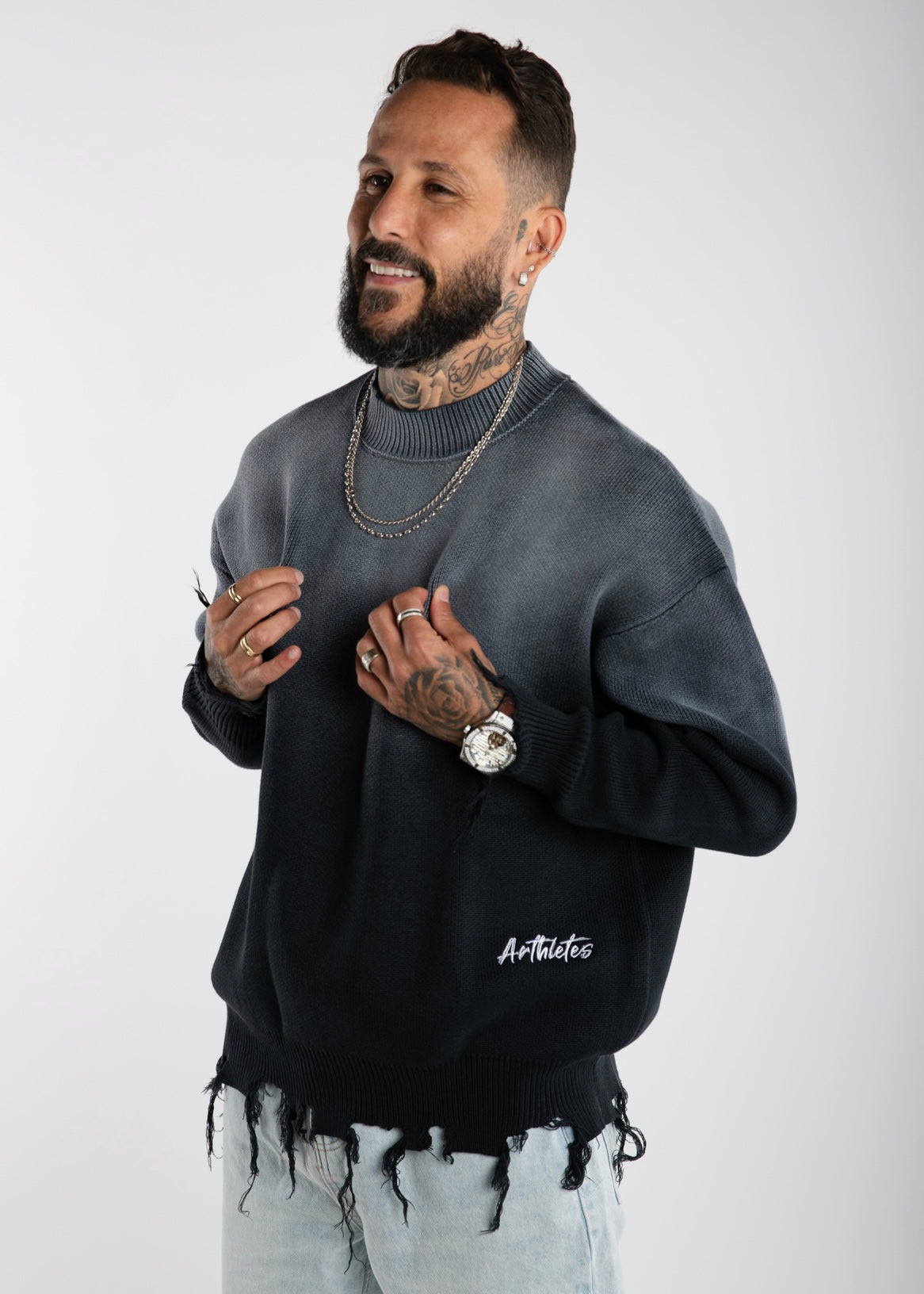 Arthletes heavy weight knit- Black and gray