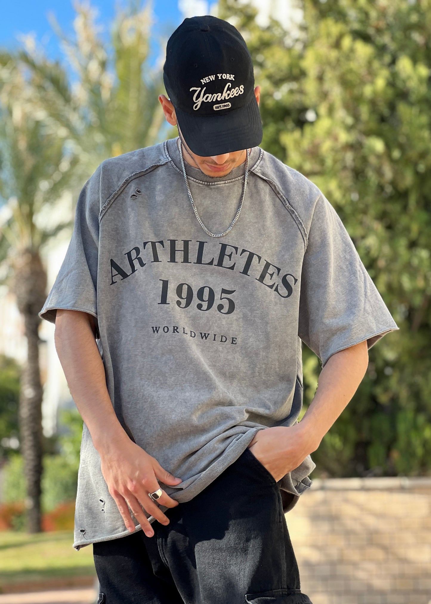Crop Oversize- Grey