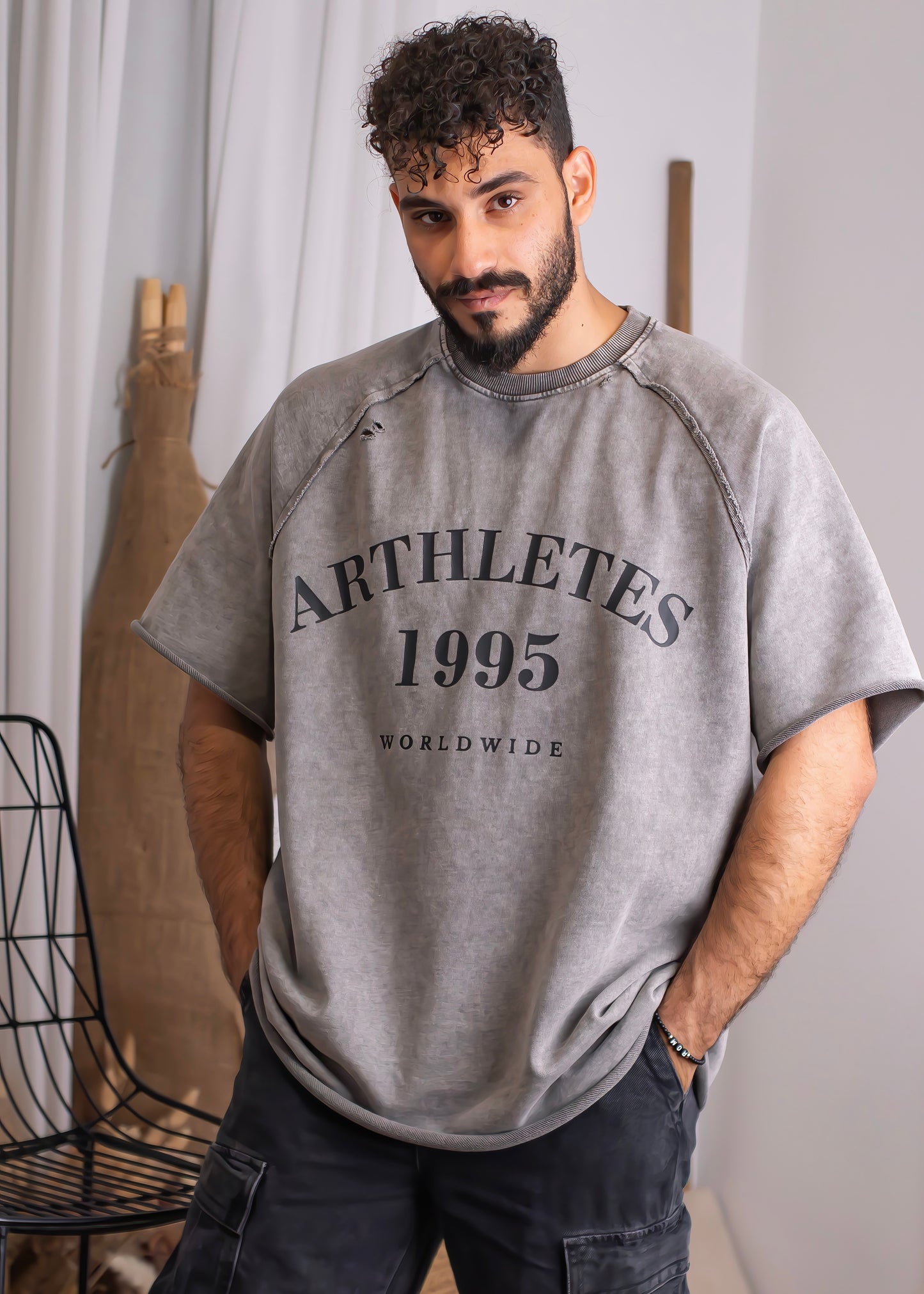 Crop Oversize- Grey