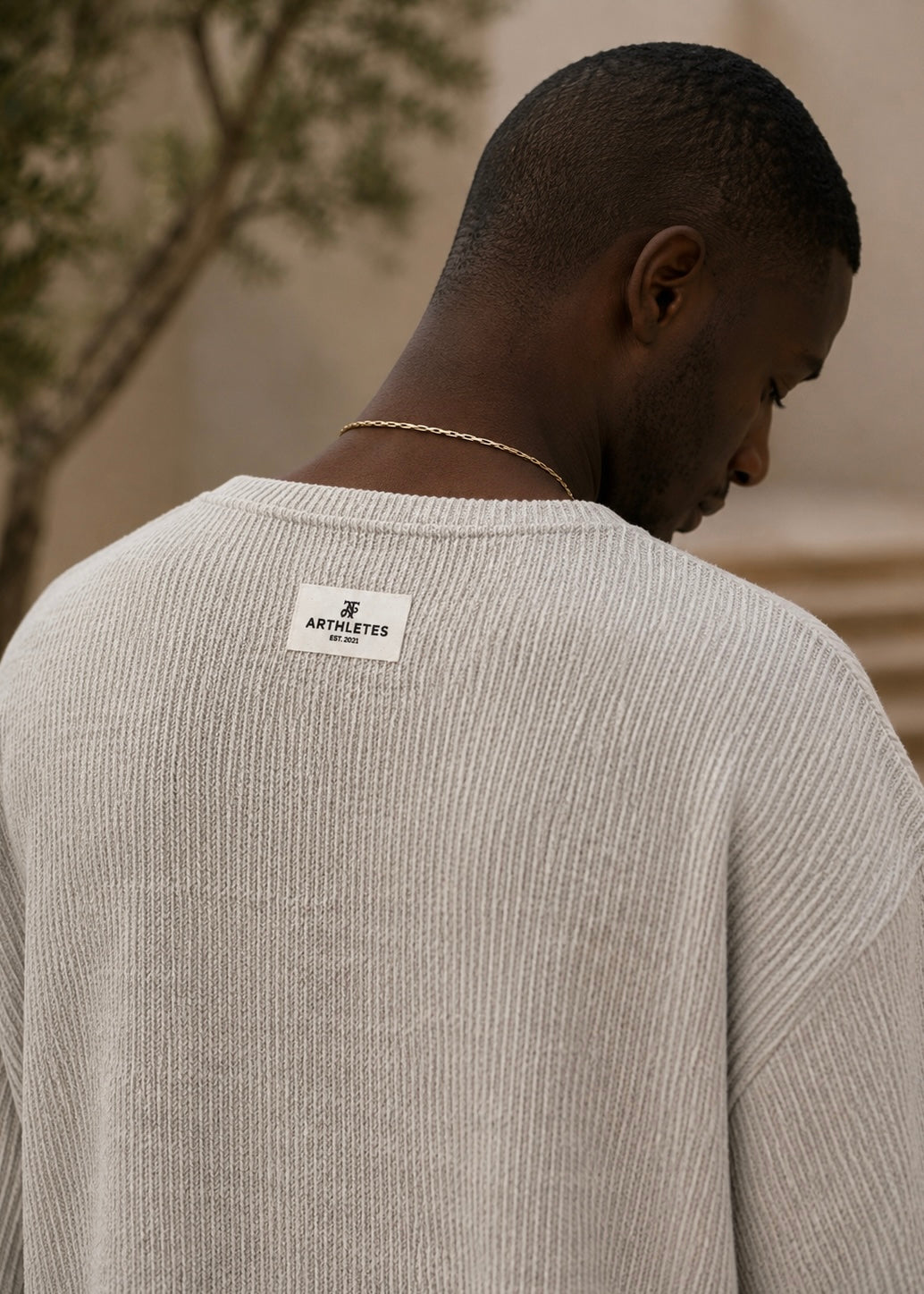 Arthletes oversize knit shirt- Cream beige