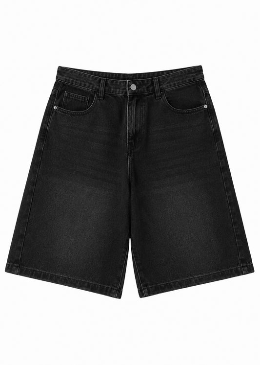 Denim Bermuda shorts- Black