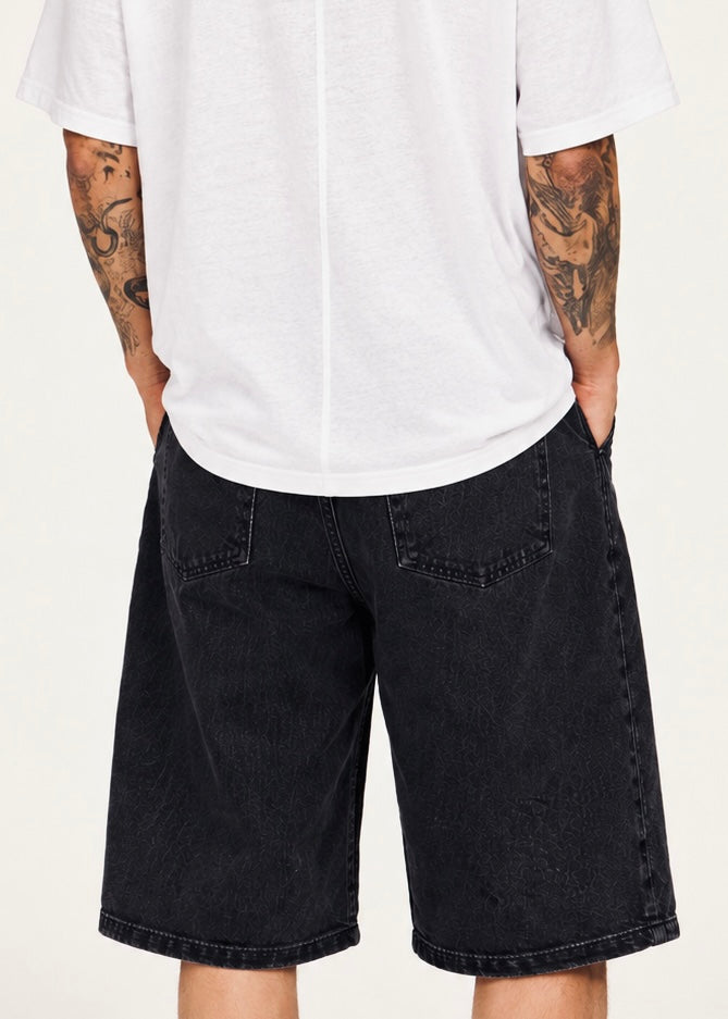 Denim Bermuda shorts- Black
